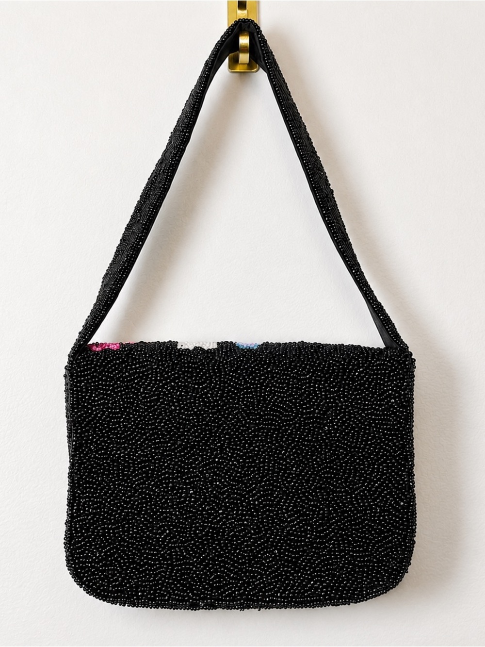 Colorful Floral Beaded Shoulder Bag Boho Statement Purse Y2K Cottagecore NWOT - Picture 8 of 16